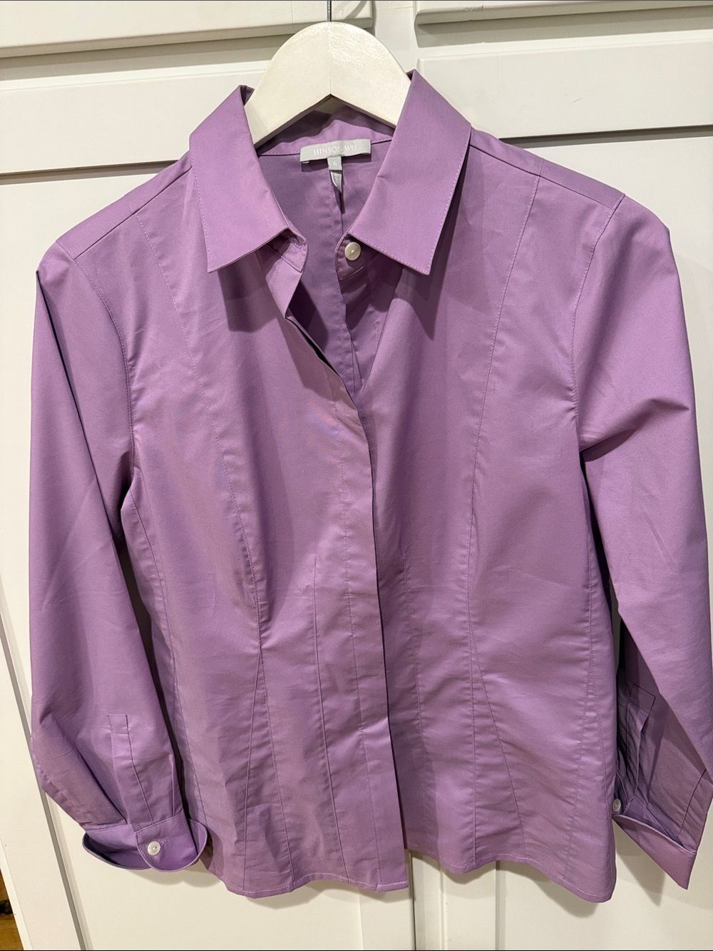 Hinson Wu Women’s LS Purple Button-Front Dress Shirt